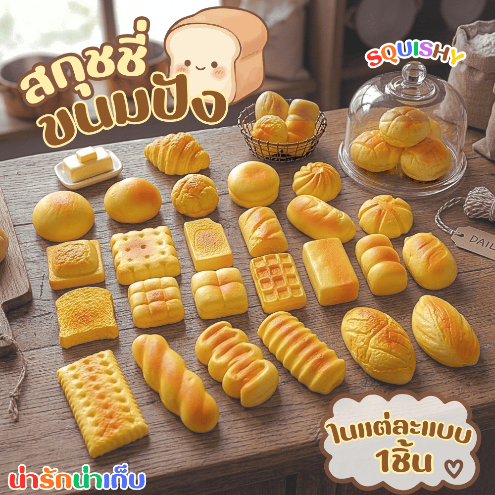สกุชชี่คละลาย 1 ชิ้น ของเล่นสกุชชี่ สัมผัสนุ่มนิ่มของเล่นคลายเครียด สโลว์คืนตัวช้า มีหลายแบบ สกุชชี่น่ารักพร้อมส่ง!!