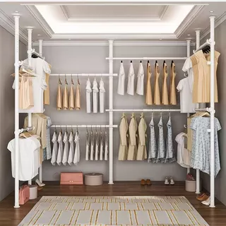 ราวตากผ้า 110-310 ซม โลหะ ยืดหดได้ ไม้แขวนผ้า ไม่ต้องเจาะเพดาน ประหยัดพื้นที่ DIY