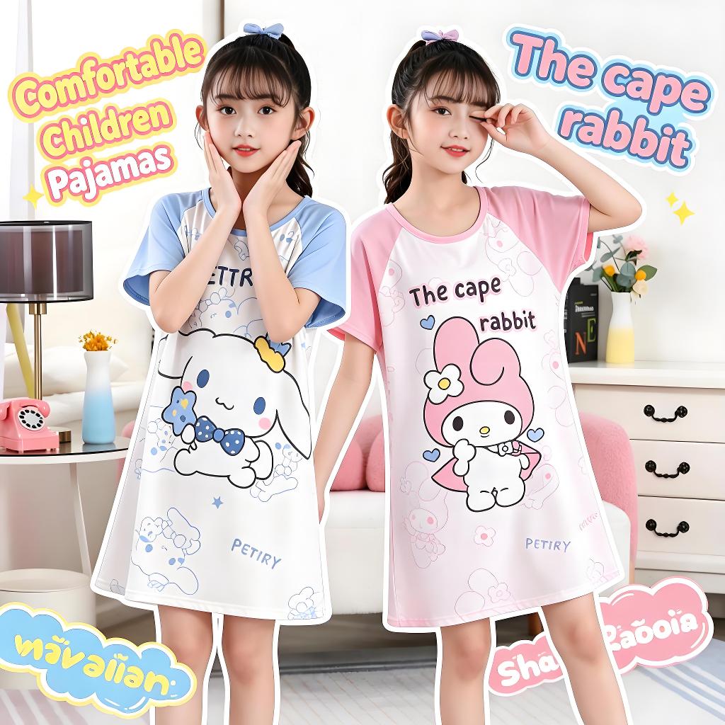 Affordable Kids Teen's Short Sleeve Round-Neck Sleepwear Adorable Unicorn Girls' Nightie for 4 - 5 years