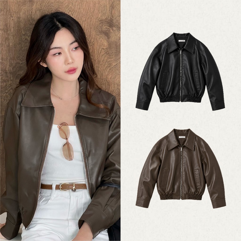 TOPBASIX - J Leather Jacket เสื้อแจ็กเก็ตหนัง
