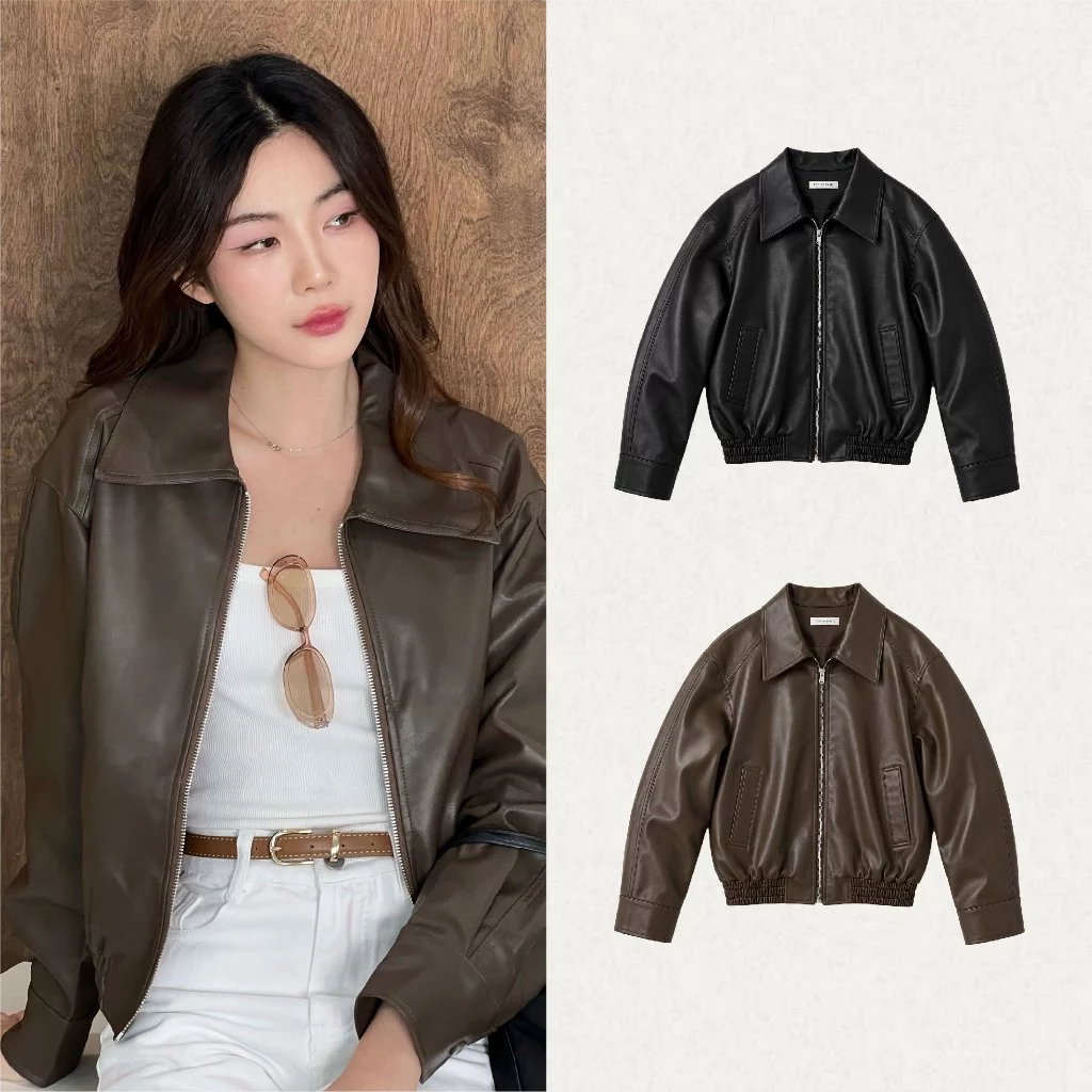 TOPBASIX - J Leather Jacket เสื้อแจ็กเก็ตหนัง