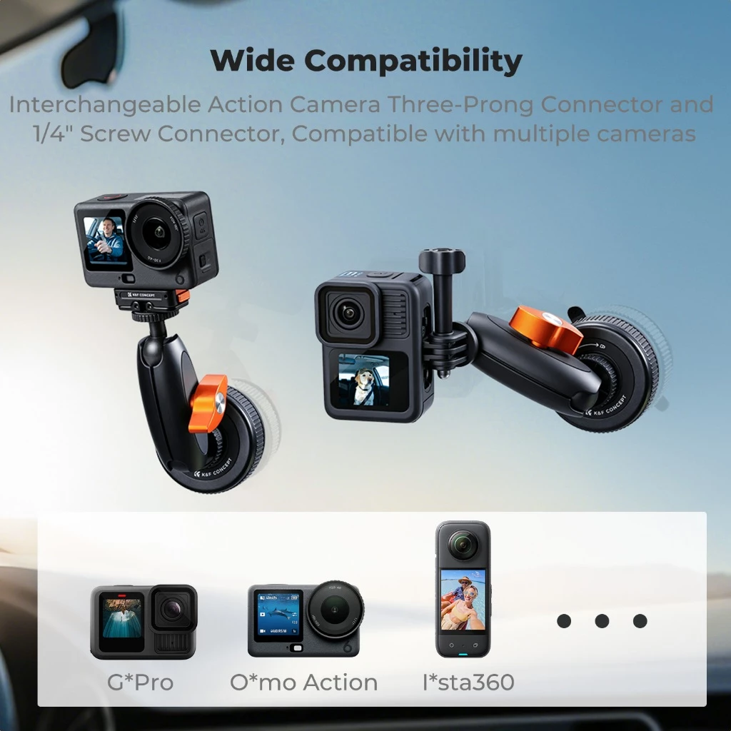 K&F CONCEPT Suction Cup Mount ที่ตั้งกล้องแบบตัวดูด สําหรับ Gopro /DJI OSMO Action /Insta360 thumbnail 4