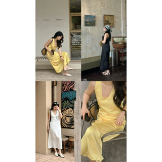 Berin satin dress งายเดรสยาวผ้าซาติน : everydaylookk store