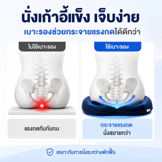 เบาะรองนั่งหลังผ่าตัดริดสีดวง เมมโมรี่โฟม ลดแรงกดก้นกบ นุ่มหนา สำหรับพักฟื้น พร้อมส่ง