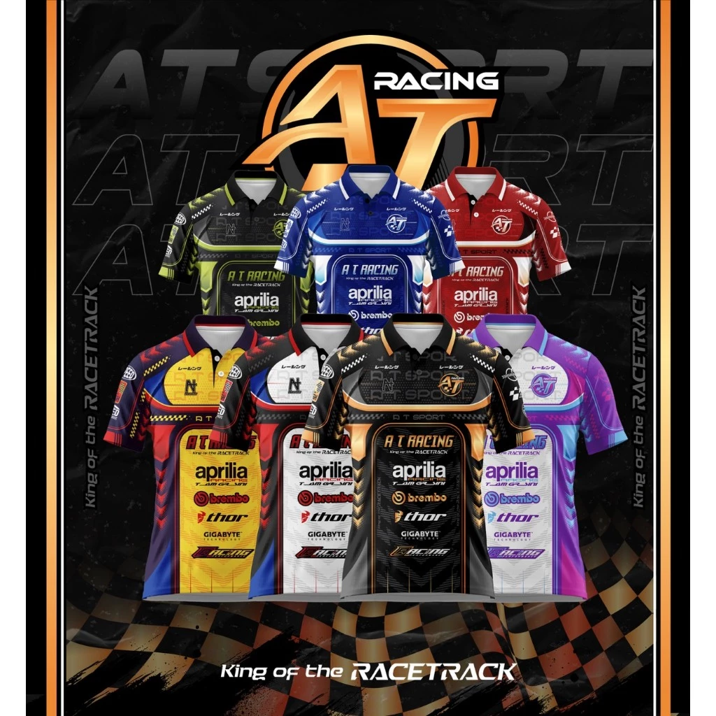 เสื้อพิมพ์ลาย A T SPORT รุ่น A T Racing.V2.(คอปก) ผ้าไมโครหน้าเรียบ ใส่ออกกำลังกาย ใส่ทำกิจกรรมทุกรูปแบบ ใส่เที่ยว