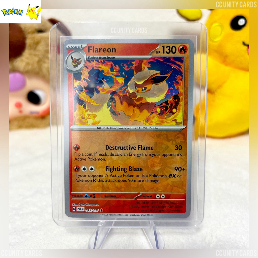 [Pokemon] บูสเตอร์ ระดับ R Holo Rare (013/131) PRE EN ภาษาอังกฤษ ของแท้ (Flareon - Pokemon Card EN)