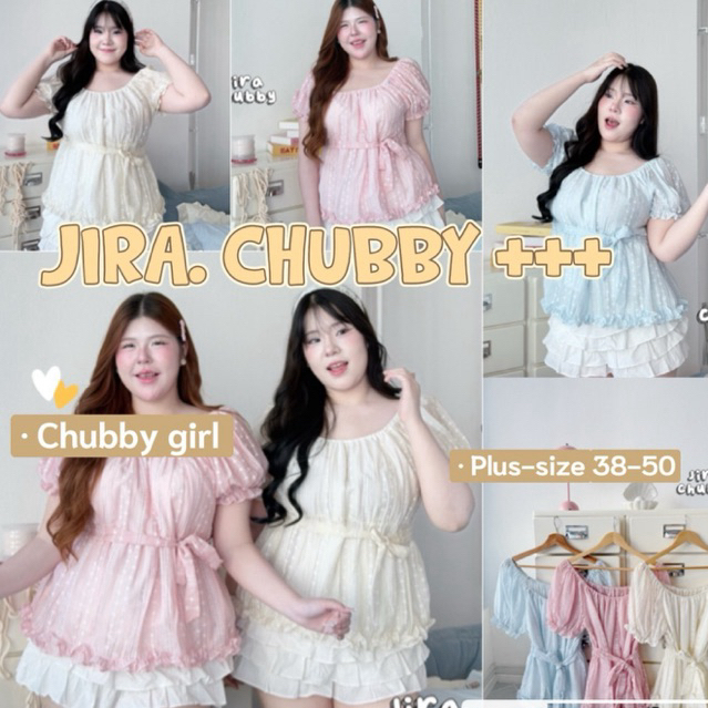 (ส่วนลดโปรเปิดร้าน+ส่งฟรีโค้ดคุ้ม✅) เสื้อสาวอวบแขนตุ๊กตา ผ้าโรซี่ลายดอกเล็กน่ารักๆ ตัวผ้าพริ้วๆใส่สบาย(38-50)