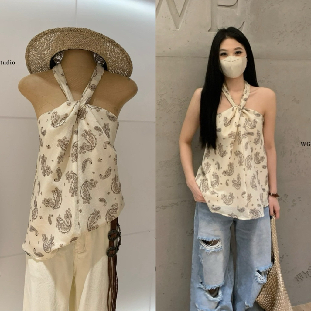 9904# เสื้อคล้องคอ ลายสวย เนื้อผ้าดี มีซับใน งานสวย  TAG:WG.WE 🇰🇷