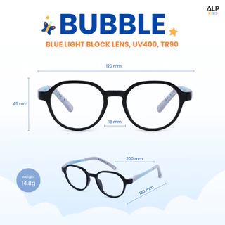 ALP แว่นกรองแสงเด็ก แว่นเด็ก อายุ 4-12 ปี ขาถอด งอได้ กรองแสงสีฟ้า กรอบTR90 แตกหักยาก ALP-KB0008