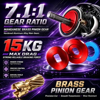 SOUGA 【COD】NEW DC Baitcasting fishing reel intelligent brake system 7.1:1 6+1bb for saltwater as gift
