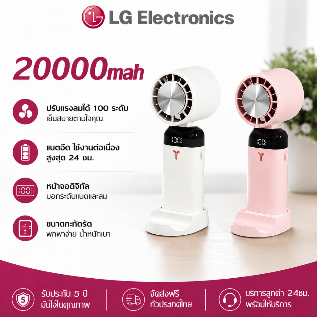 🔥รับประกัน 20 ปี🔥พัดลมมือถือ พัดลมแรงพิเศษ แบตอึด ชาร์จเร็ว จอแสดงผลดิจิตอล พัดลมพกพา พัดลมขนาดเล็ก พัดลมระบายความร้อน