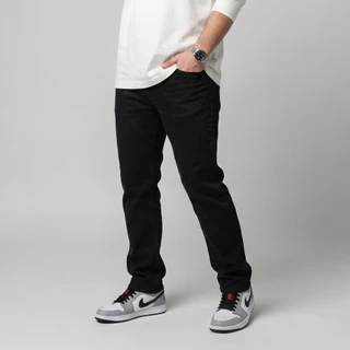 DAVIE JONES [BE FEARLESS] กางเกงยีนส์ผู้ชาย Straight Fit Jeans สีเทา น้ำเงิน กรม กรมเข้ม ดำ ES0005