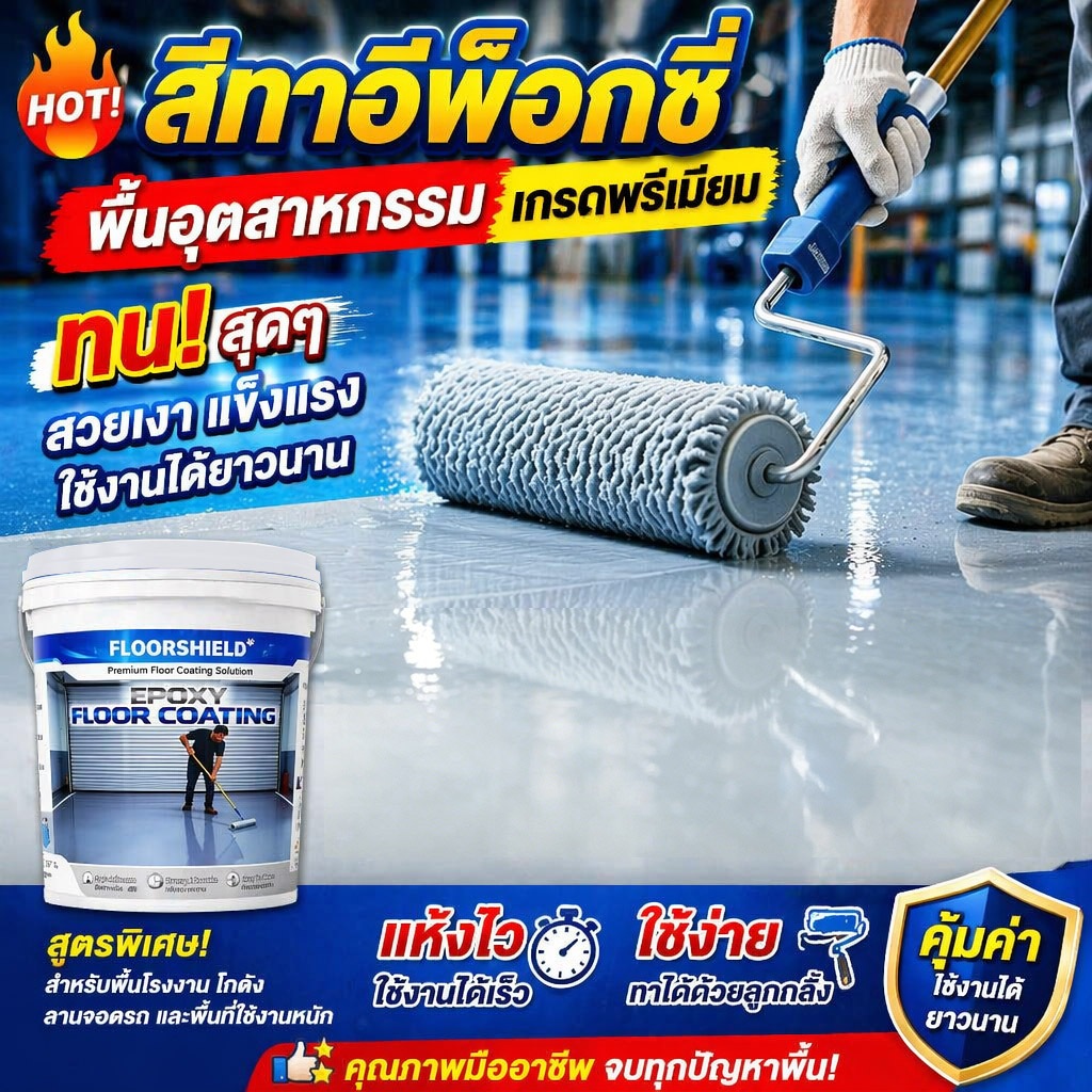👍ความแข็งสูงมาก👍 สีอีพ็อกซี่ทาพื้นปูน สีทาพื้นลายหินอ่อน 5 kg ไม่มีพิษ ไม่มีกลิ่น ปูบนพื้นซีเมนต์/กระเบื้องได้โดยตรง