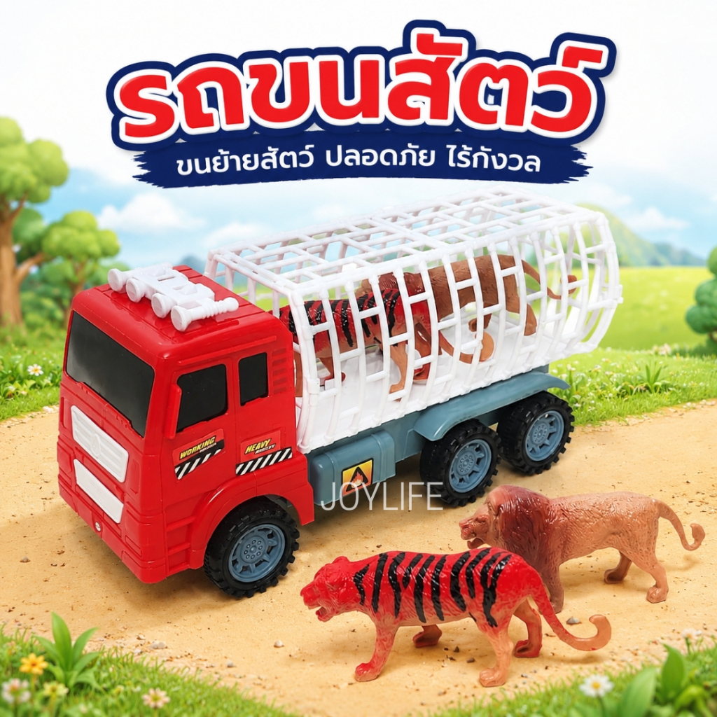 รถขนสัตว์ของเล่น โมเดลรถ ของเล่นเด็ก