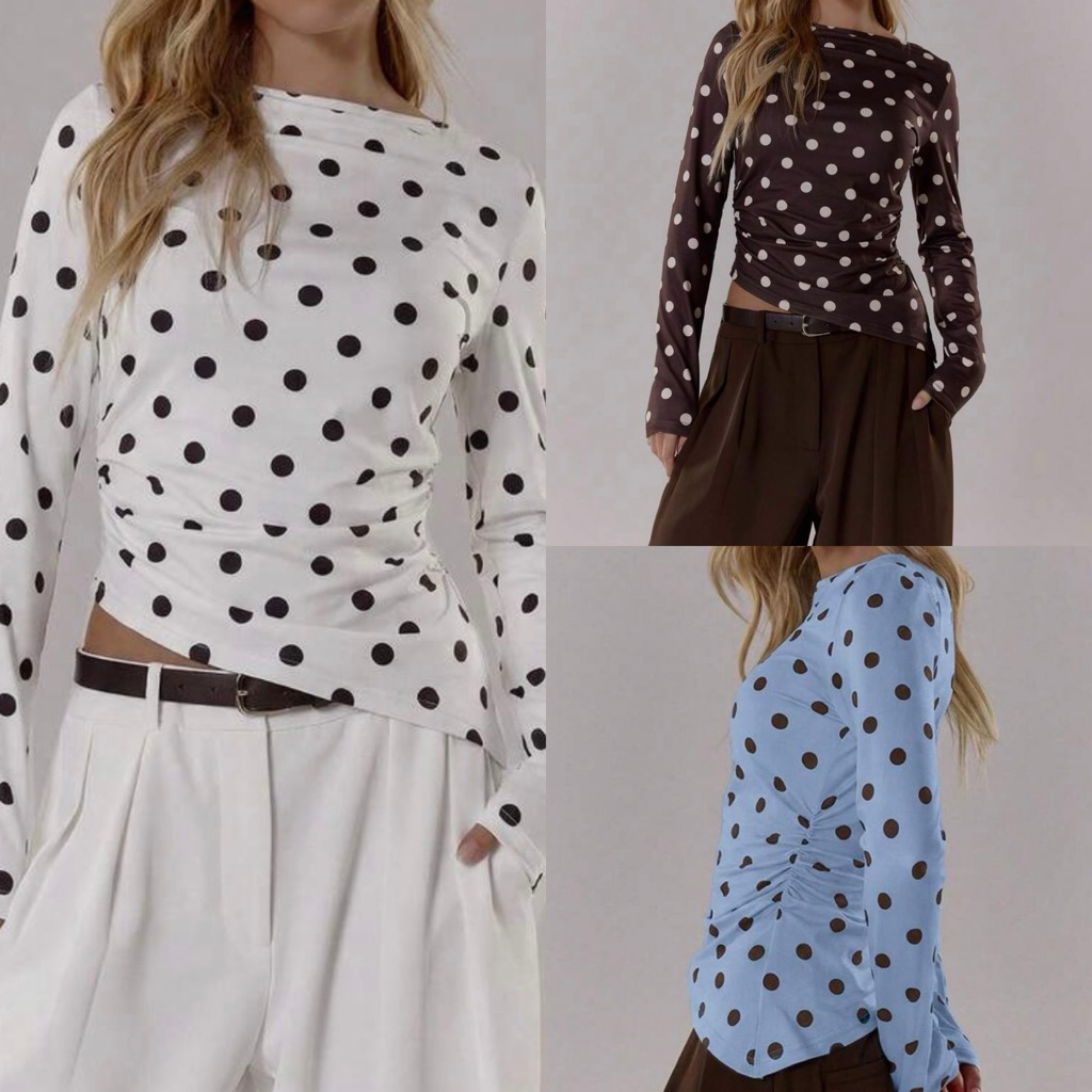 เสื้อยืดแขนยาว Polka Dot