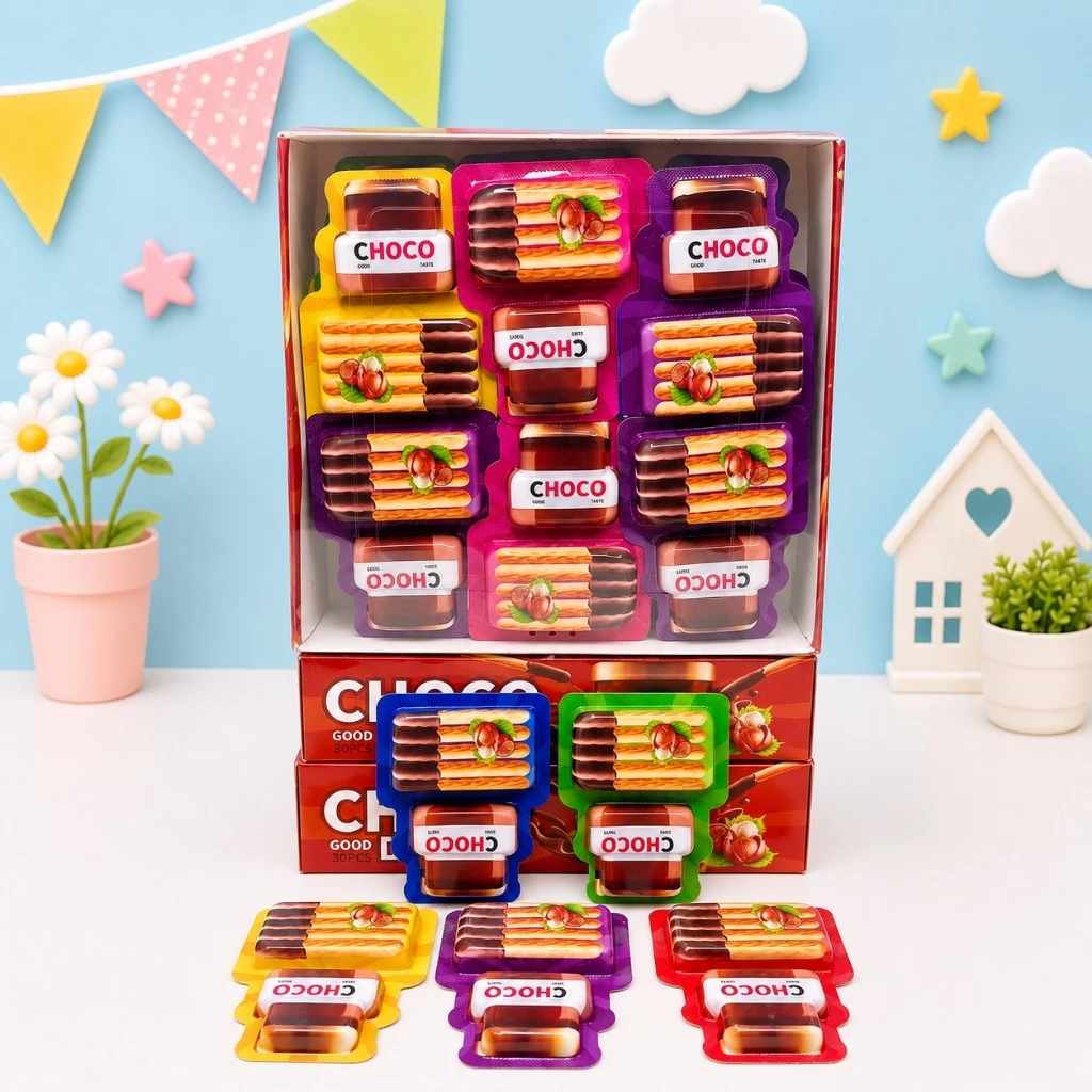 Choco ถาดและแบบกระปุก ขนมปังเเท่งบิสกิต จิ้มช็อกโกแลต 1 กล่อง 30 ชิ้น