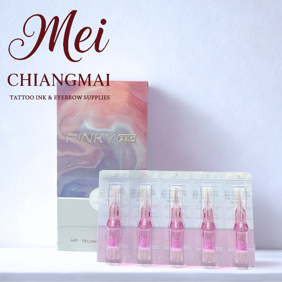 เข็ม Pinky Pro ของแท้ | เข็ม PMU แบบ Cartridge | เข็มสักคิ้ว ปาก Hairstroke | 20 ชิ้น/กล่อง