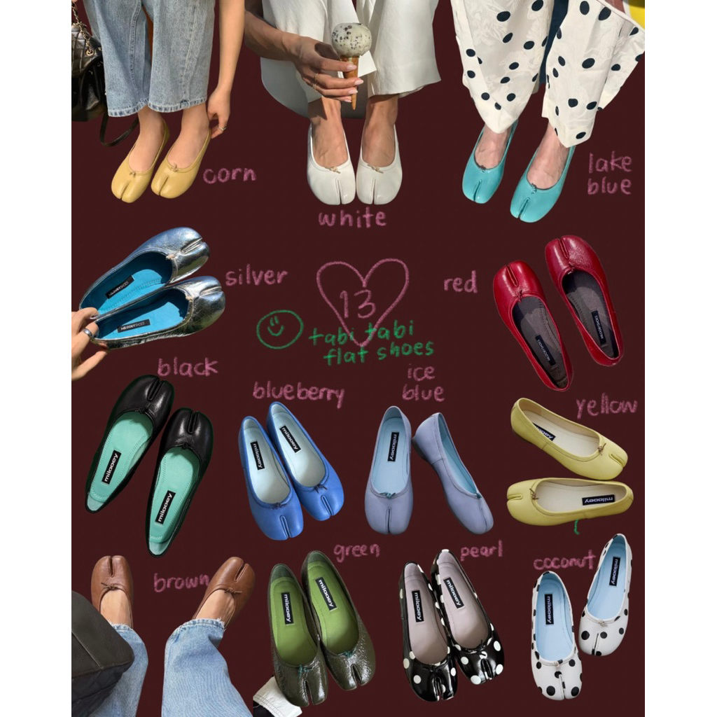bobbygoodhouse | pre order TABI TABI FLAT SHOES หนังแท้ รองเท้ากีบหมูสไตล์ ใส่นิ่ม