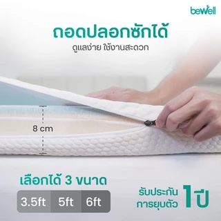 Bewell Ergonomic Topper ท็อปเปอร์เมมโมรี่โฟมไฮบริด 5 โซน ออกแบบตามรูปร่างกระดูกสันหลัง รับประกัน1ปี