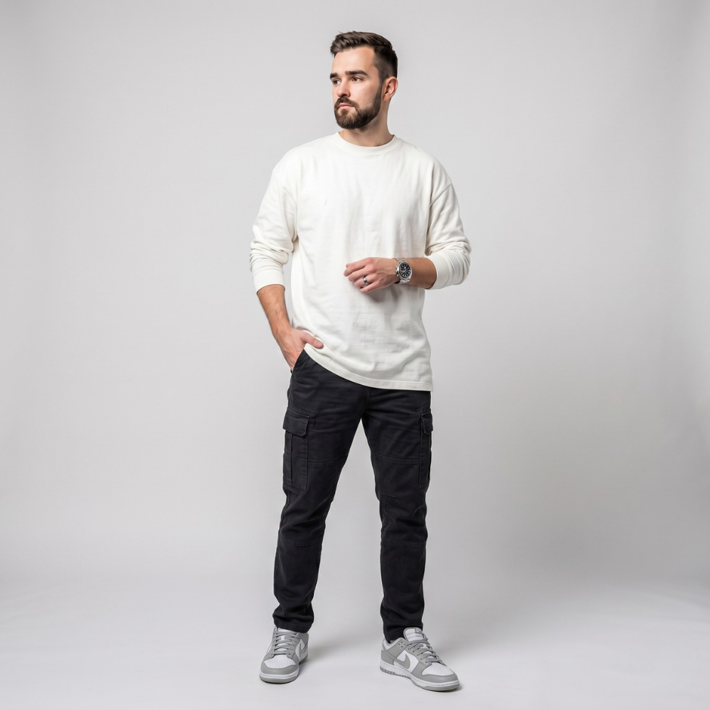 DAVIE JONES بنطلون كارغو رجالي Relax Fit