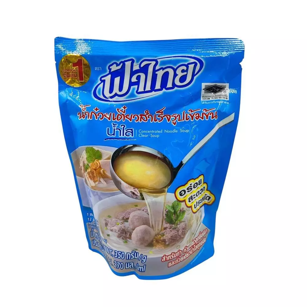น้ำซุปก๋วยเตี๋ยว น้ำก๋วยเตี๋ยวสำเร็จรูปเข้มข้น ตรา ฟ้าไทย 350 กรัม