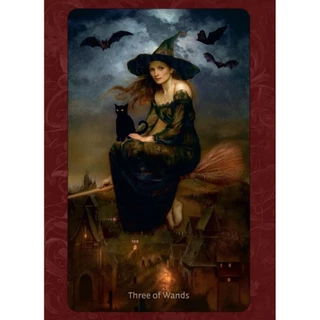 W.I.T.C.H Woman In Total Control of Herself Tarot ไพ่ยิปซีแท้ธีมแม่มดขอบทองหรูหรา ไพ่ยิปซี ไพ่ทาโรต์ Tarot Deck