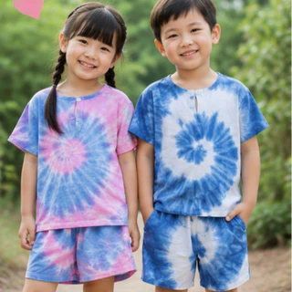 ชุดเซตผ้ามัดย้อมเด็ก (เสื้อ+กางเกง)