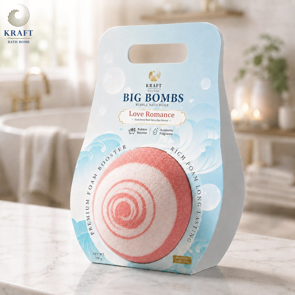Premium Bath bomb Love Romance 550g ตีฟองง่าย สีสวย ไม่เเสบตา