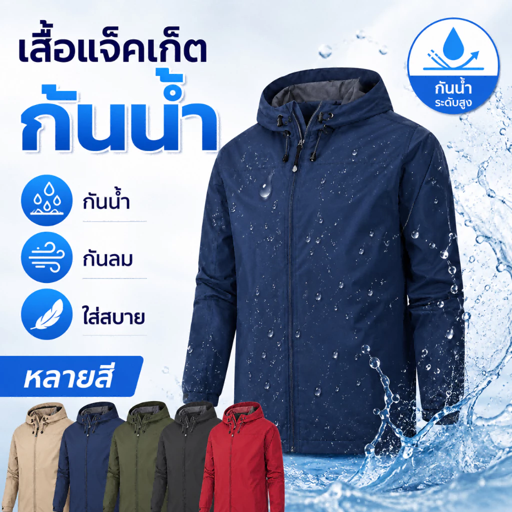 💥ถูกที่สุด💥 เสื้อแจ็คเก็ตกันลม เสื้อแจ็คเก็ตกันน้ำ กันน้ำระบาย windproof