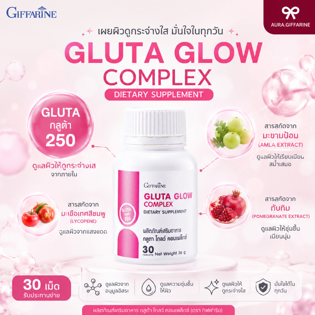 กลูต้า โกลว์ คอมเพล็กซ์ กลูตา Gluta Glow Complex เปิดสวิตช์ ให้ผิวสวยด้วย Gluta Max Dose