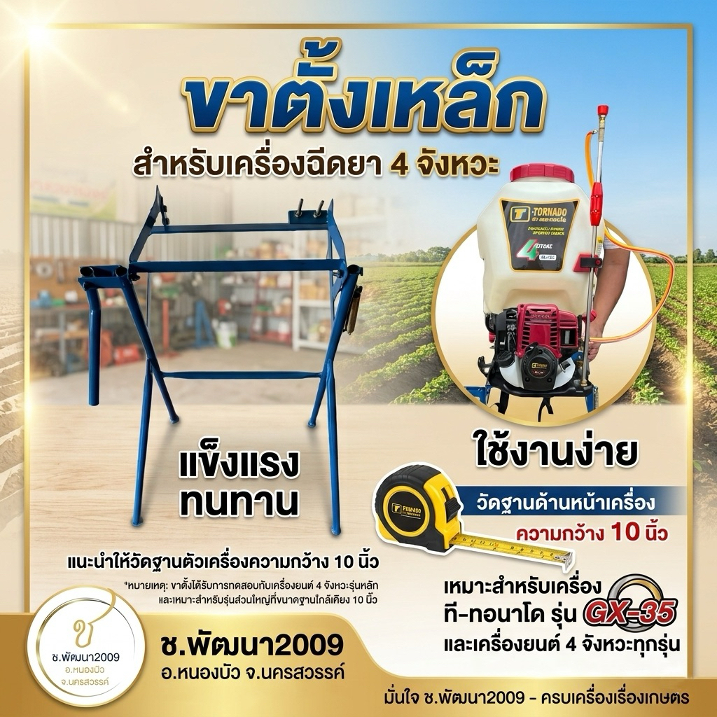 ✅พร้อมส่ง ขาตั้งเหล็ก ขาตั้งวางเครื่องฉีดยา4จังหวะ ใช้ได้กับเครื่อง4จังหวะทุกรุ่น และเครื่อง ที-ทอนาโด4จังหวะ รุ่นGX-35