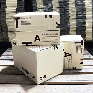 กล่องพัสดุ กล่องไปรษณีย์ฝาชน พิมพ์ลาย Thank You เบอร์ C+8 (20 ใบ)