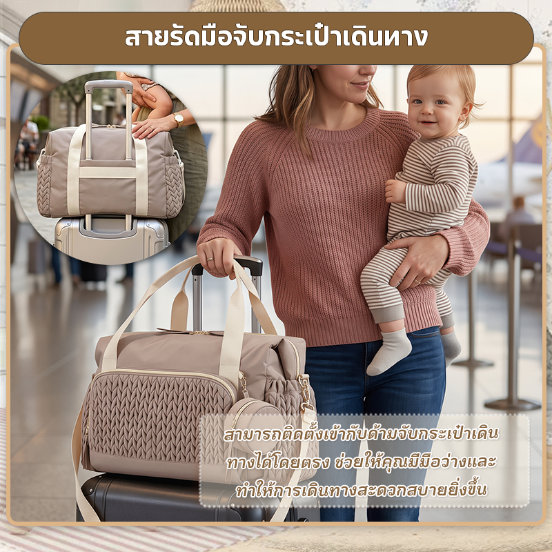 กระเป๋าเตรียมคลอด กระเป๋าเดินทางใบใหญ่ กันน้ำได้ รูปที่ 8
