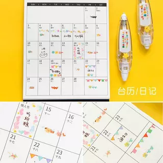เทปตกแต่ง เทปตกแต่งสมุด DIY เทปลูกไม้ ลายการ์ตูนน่ารัก เครื่องเขียน สำหรับตกแต่งสมุดบันทึก ไดอารี่ แฮนด์เมด