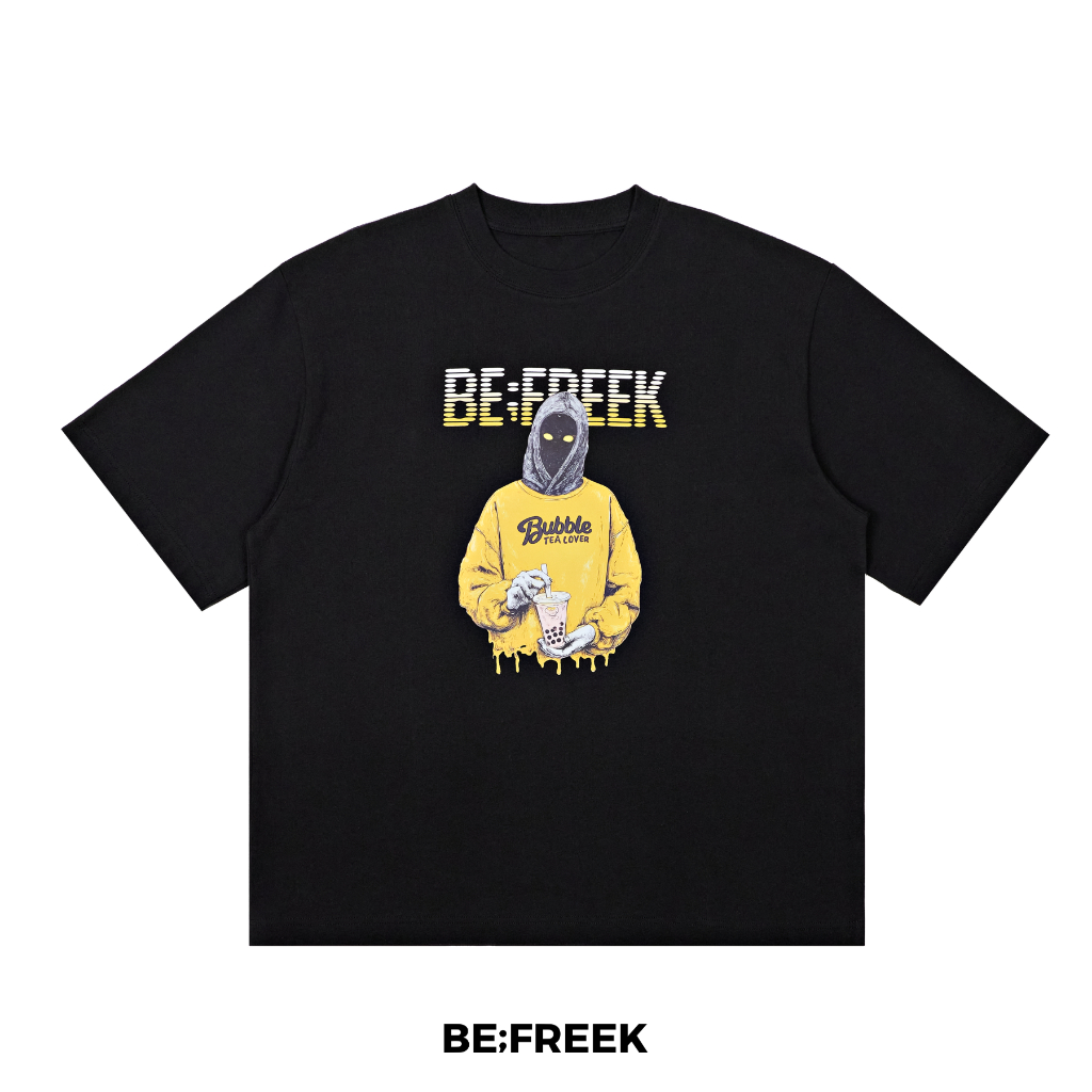 BE;FREEK x HATEBERRY BUBBLE TEA BLACK ORIGINAL T-SHIRT LIMITED