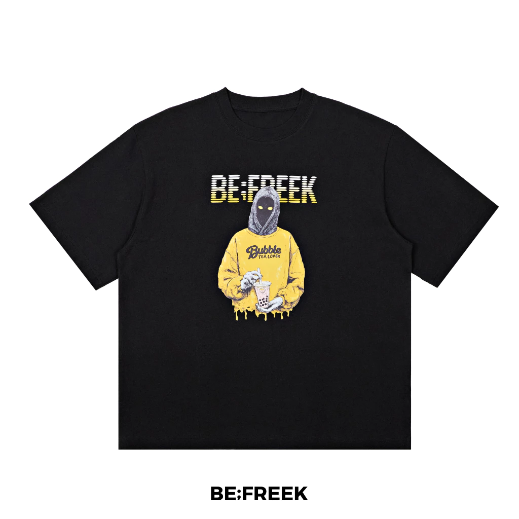 BE;FREEK x HATEBERRY BUBBLE TEA BLACK ORIGINAL T-SHIRT LIMITED