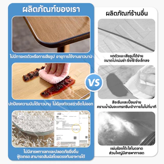 PVC ปูโต๊ะ ผ้าปูโต๊ะแบบใส ใส 2.5mm ทนต่อน้ำมันและความร้อน ทำความสะอาดง่าย【วัสดุเกรดทหารเยอรมัน】