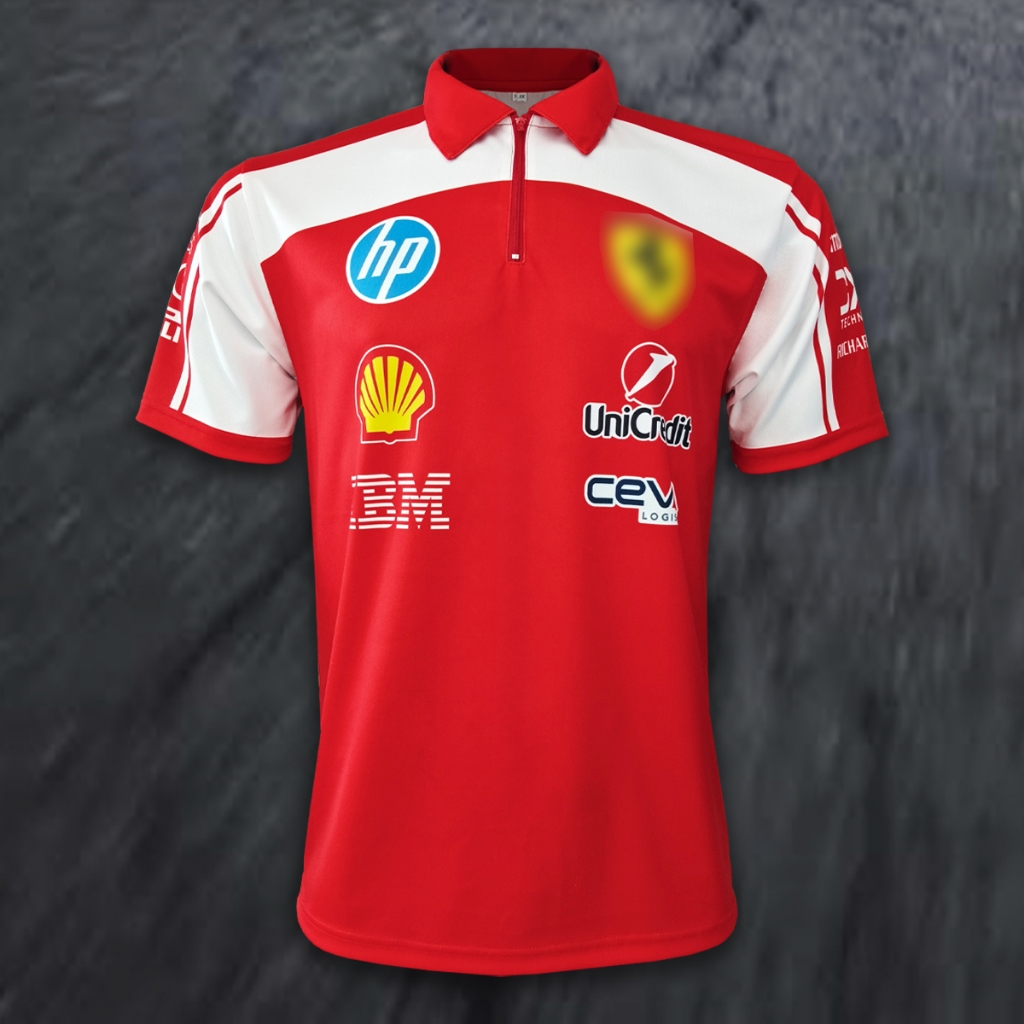 เสื้อF1 โปโลคอซิปฟอร์มูล่าวัน ทีม เฟos์sาsี่ #FM0214 พิมพ์ทั้งตัว ไซส์ S-5XL