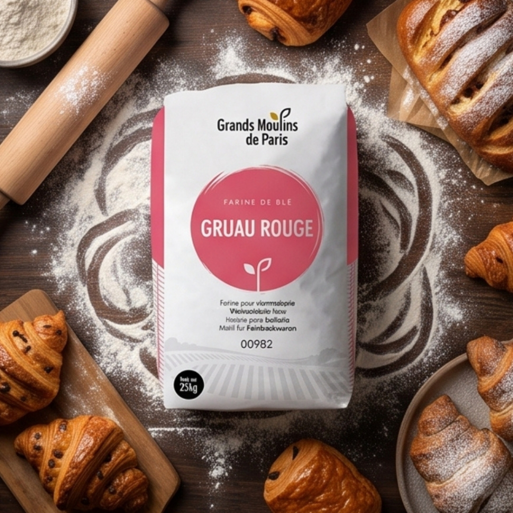 (แบ่งขาย) แป้ง T45 Gruau Rouge Wheat 100 % นำเข้าจากฝรั่งเศสแท้ๆ GMP