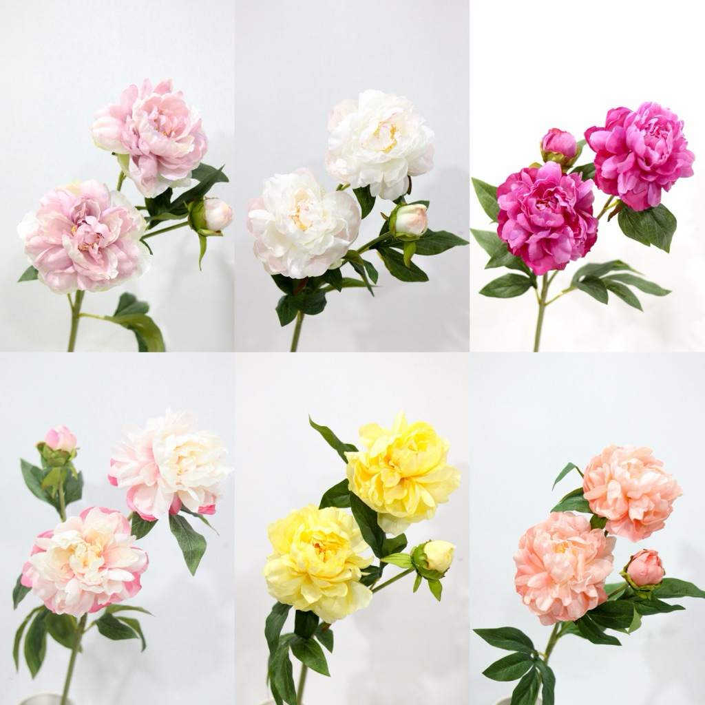 Premium Twin Peonies | ทวินพีโอนี่ปลอม*2 ดอก พีโอนี่ประดิษฐ์เกรดพรีเมียม