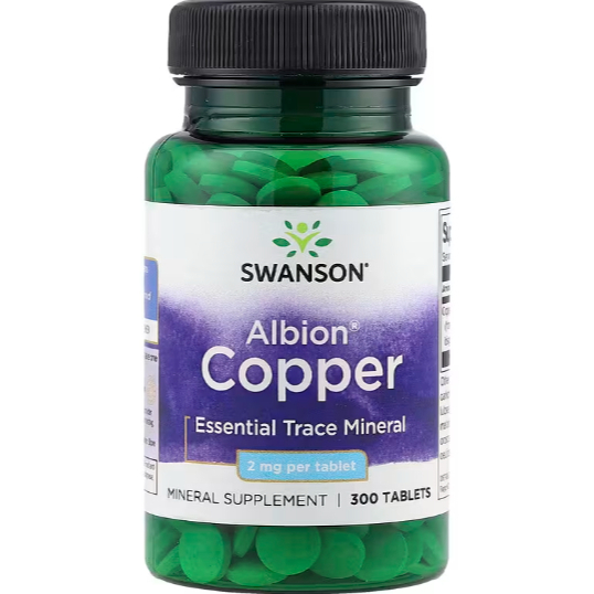 ทองแดง คอปเปอร์ 300เม็ด Swanson Albion® Copper, 2 mg, 300 Tablets