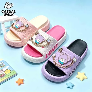 ⚡ฮิตใหม่มาแรง✨ ส่งเร็วจากไทย🚚รองเท้าแตะเด็กผู้หญิงลายหมีน่ารักประดับโซ่คริสตัล🧸เหมาะฤดูร้อน ชายหาด กิจกรรมกลางแจ้ง
