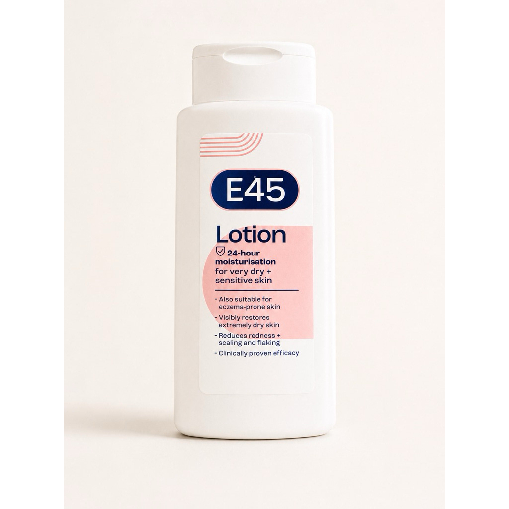 E45 Moisturising Body Lotion 200ml โลชั่นบำรุงผิวแห้งมาก ผิวแพ้ง่าย ไม่มีน้ำหอม แท้ 100% จากอังกฤษ