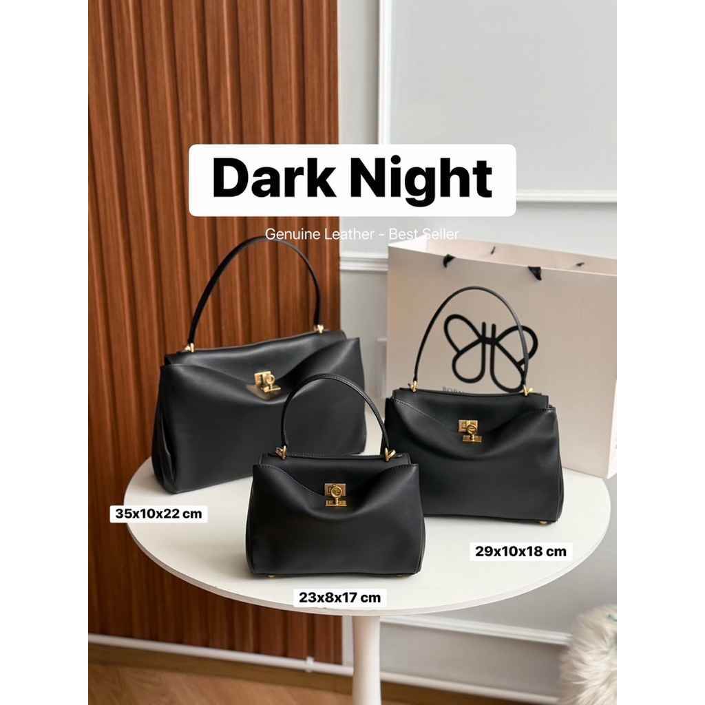 Dark night หนังวัวเเท้ มาพร้อมกล่อง สายสะพายยาว 1 เส้น สาวสวยเรียบโก้ ถูกใจสิ่งนี้ ไม่ต้องเลือกสีให้ปวดหัว สีดำสุดคาสสิค
