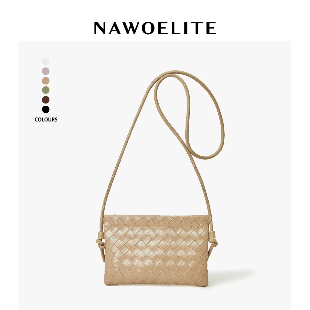 NAWOELITE Macarons Bag กระเป๋าสะพายไหล่สานขนาดเล็กกระเป๋าสะพายข้างใส่มือถือ กระเป๋าสะพายข้างผู้หญิง