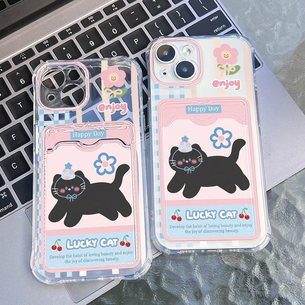 ซองใส่บัตรรูปถ่ายแบบใสสำหรับ เคส For iPhone 11 17 13 16 15 12 14 Pro Max 8 7 Plus SE XS Max XR เคสไอโฟนAirคสซิลิโคนแบบใส