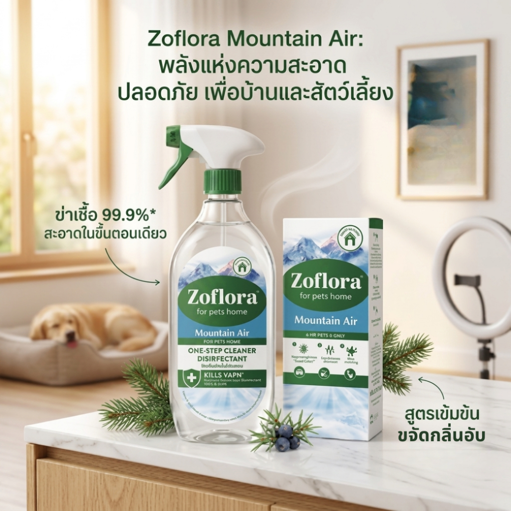 ZOFLORA MOUNTAIN AIR 500CC สูตรเข้มข้น 4546 / คลีนเซอร์ 800cc 3173 โซฟลอร่า ผลิตภัณฑ์ทำความสะอาด