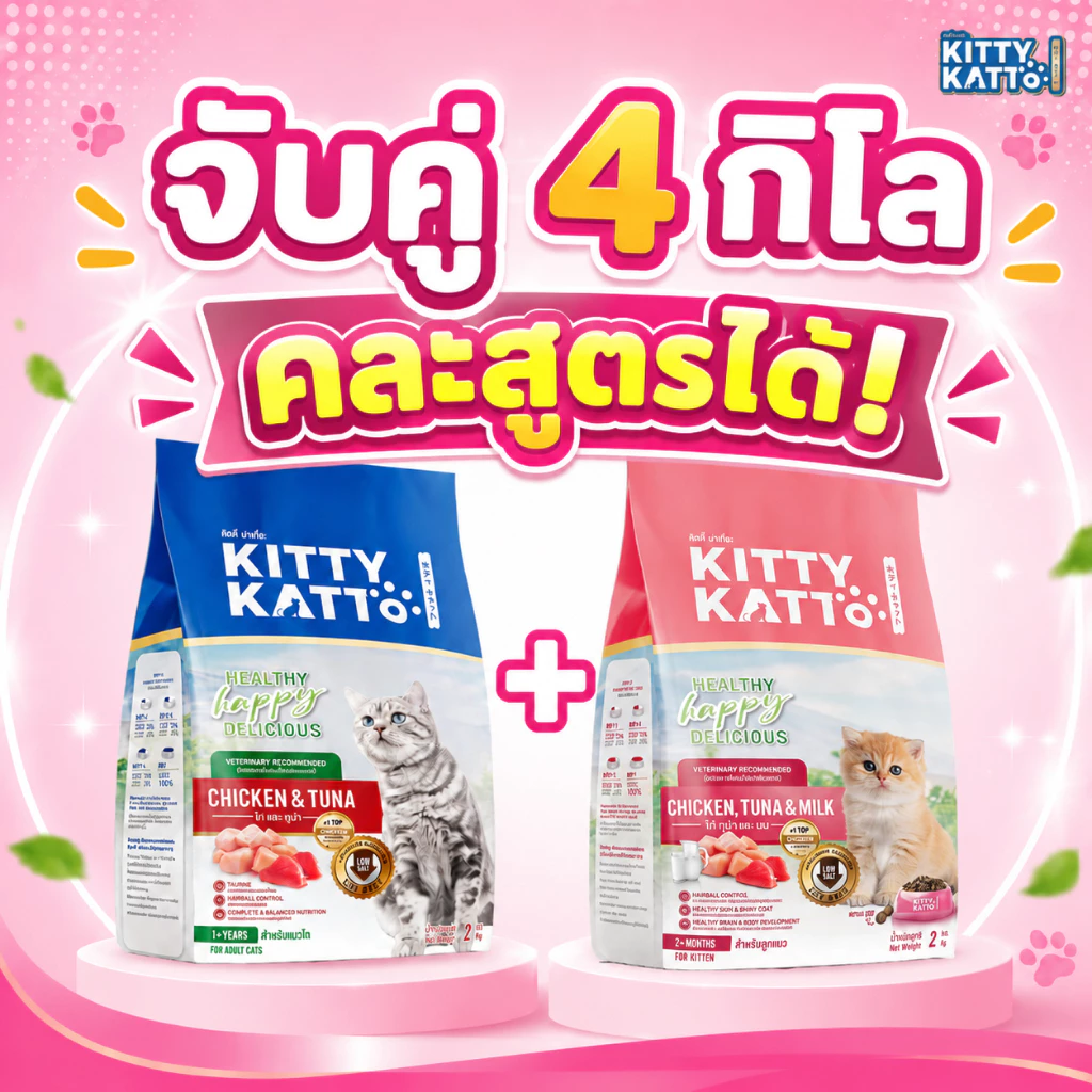 โปรจับคู่ 4 kg. Kitty Katto คิตตี้ แคทโตะ คละสูตรได้