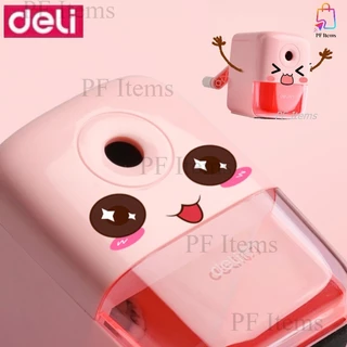 Deli เครื่องเหลาดินสอ กบเหลาดินสอ หมุนมือ กบเหลาแบบตั้ง สีสันสดใสน่ารัก อุปกรณ์เครื่องเขียน อุปกรณ์สำนักงาน