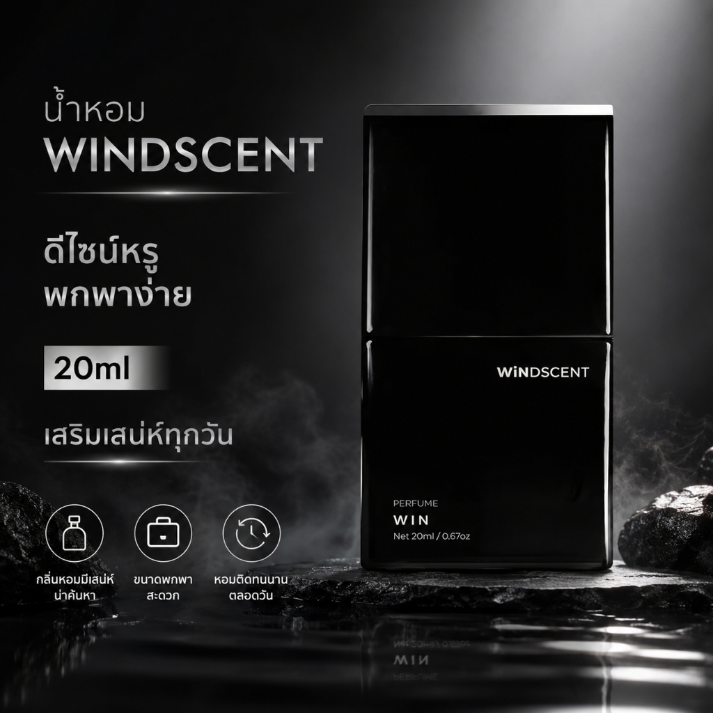 WiNDSCENT WIN Perfume 20ml กลิ่นไม้ อำพัน และดอกไม้ หอมเข้มขึ้นเป็นพิเศษ ติดทนนาน สำหรับความผ่อนคลาย